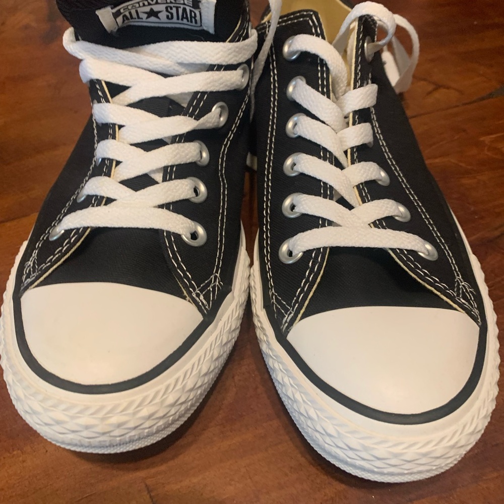 Converse Kids Black Canvas Sneakers with White Accents